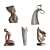 Assorted PBR Human Abstract Sculptures 3D model small image 1