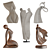 Assorted PBR Human Abstract Sculptures 3D model small image 4