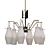 Italian Opaline Glass Chandelier Brass 3D model small image 1