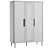 EBRO Triple Wardrobe in Dusk Grey 3D model small image 5