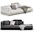Elegant Modern Minotti Daybed 3D model small image 3
