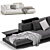 Elegant Modern Minotti Daybed 3D model small image 6