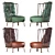 Baxter Pedro Chairs and Ottoman 3D model small image 3