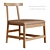 Modern Wood & Leather Dining Chair 3D model small image 1