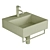 Malvina Ceramic Square Washbasin 3D model small image 2