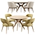 Customizable Fabric & Wood Chair Set 3D model small image 3