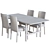 Expandable Dining Set with High-Back Chairs 3D model small image 4