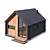 Single-Story Barnhouse Sauna 3D model small image 1