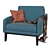 Balinese Charm Upholstered Armchair 3D model small image 2