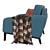 Balinese Charm Upholstered Armchair 3D model small image 3