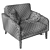 Balinese Charm Upholstered Armchair 3D model small image 7