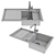 Versatile Granite Sink Set 3D model small image 6