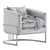 Santa Monica Armchair, 3 Colors 3D model small image 7