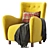 1950s Mohair Velvet Armchair Unique 3D model small image 1
