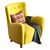1950s Mohair Velvet Armchair Unique 3D model small image 2