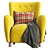 1950s Mohair Velvet Armchair Unique 3D model small image 3