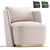Elegant MACQUEEN Armchair, 3 Colors 3D model small image 1