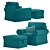 IKEA Ektorp Beige Armchair 3D model small image 2
