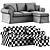 Ikea Uppland Gray Sofa Chaise 3D model small image 5