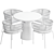 Modern Square Dining Table Set 3D model small image 3