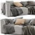 Modern Poliform Shanghai 2-Seater Sofa 3D model small image 4