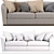 Modern Aster Draper Sofa Set 3D model small image 3