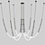 Sleek LED Aluminium Chandelier 3D model small image 4