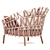 Modern Fabric Garden Armchair Design 3D model small image 8