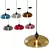 Nordic Glass 7-Color Pendant Light 3D model small image 1