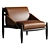 Retro Bliss Leather Accent Chair 3D model small image 1