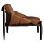 Retro Bliss Leather Accent Chair 3D model small image 3