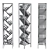 Modular Metal & Wood Wine Rack 3D model small image 4