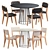 Risom 666 Dining Chairs Set 3D model small image 1