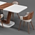 Retro-inspired Chair & Table Set 3D model small image 4
