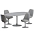 Modern Knoll Tulip Dining Set 3D model small image 4