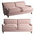 Luxurious Velvet Nora Sofa 3D model small image 1