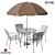 Brenner Metal Outdoor Dining Set 3D model small image 1