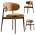 Sleek Oleandro Dining Chair Render 3D model small image 1