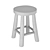 Teak Wood Stool | Natural 3D model small image 3