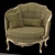 Elegant Barocchetto Armchair Upgrade 3D model small image 1