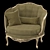 Elegant Barocchetto Armchair Upgrade 3D model small image 4