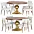 Magnolia Dining Set Ivory Whitewash 3D model small image 1