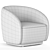 Stylish Arlo Boucle Chair 3D model small image 4