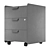 Compact Rolling 3-Drawer Chest 3D model small image 3