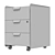 Compact Rolling 3-Drawer Chest 3D model small image 5