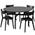 Rowico Home Colton Black Dining Set 3D model small image 1