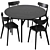 Rowico Home Colton Black Dining Set 3D model small image 4