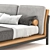 Modern Upholstered Camel-Hair Bed 3D model small image 4