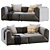  Sleek Modern Meridiani Bacon Sofa 3D model small image 5
