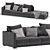 Elegant Poliform Bristol 2-Seater Sofa 3D model small image 6